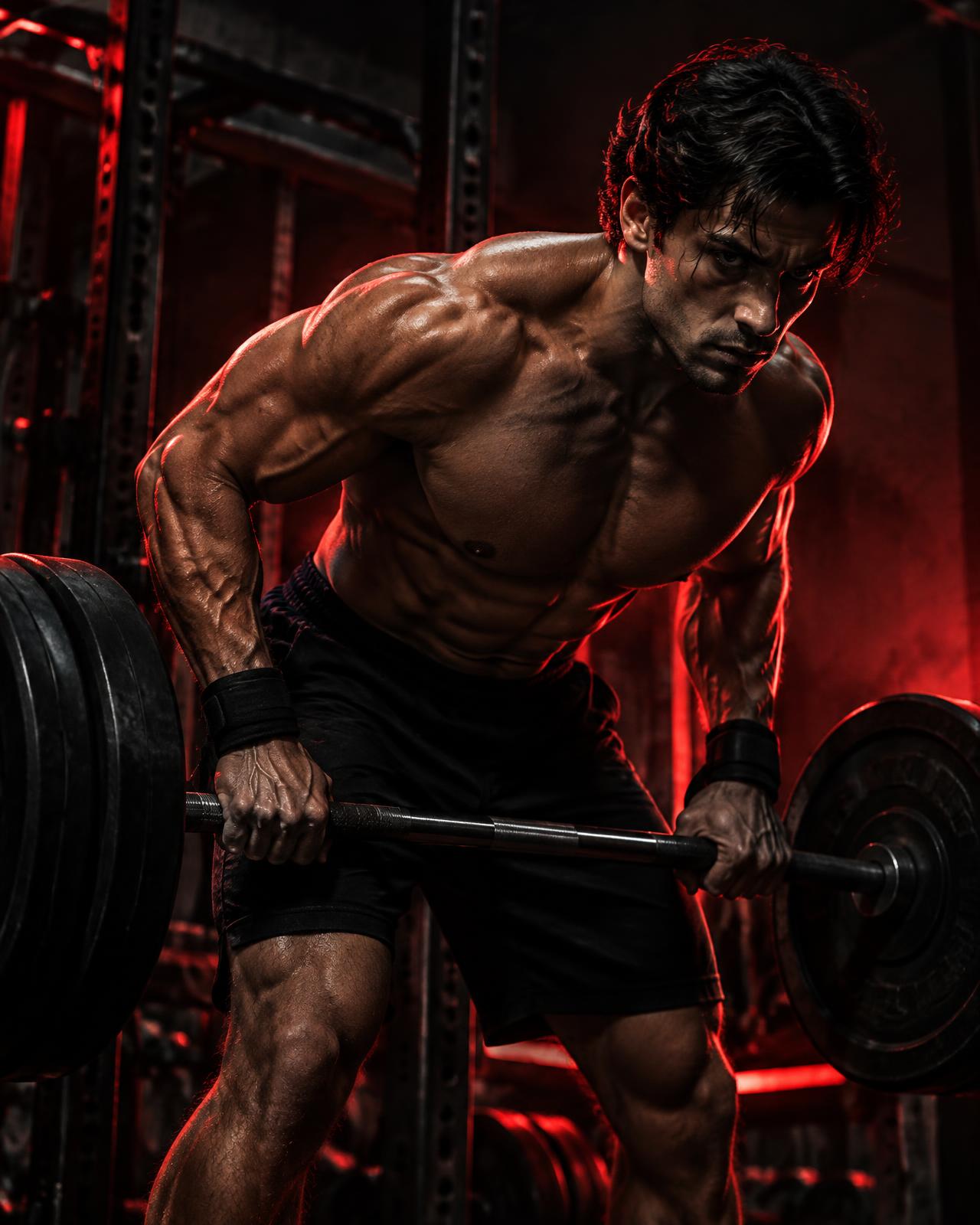 Athlete lifting a barbell